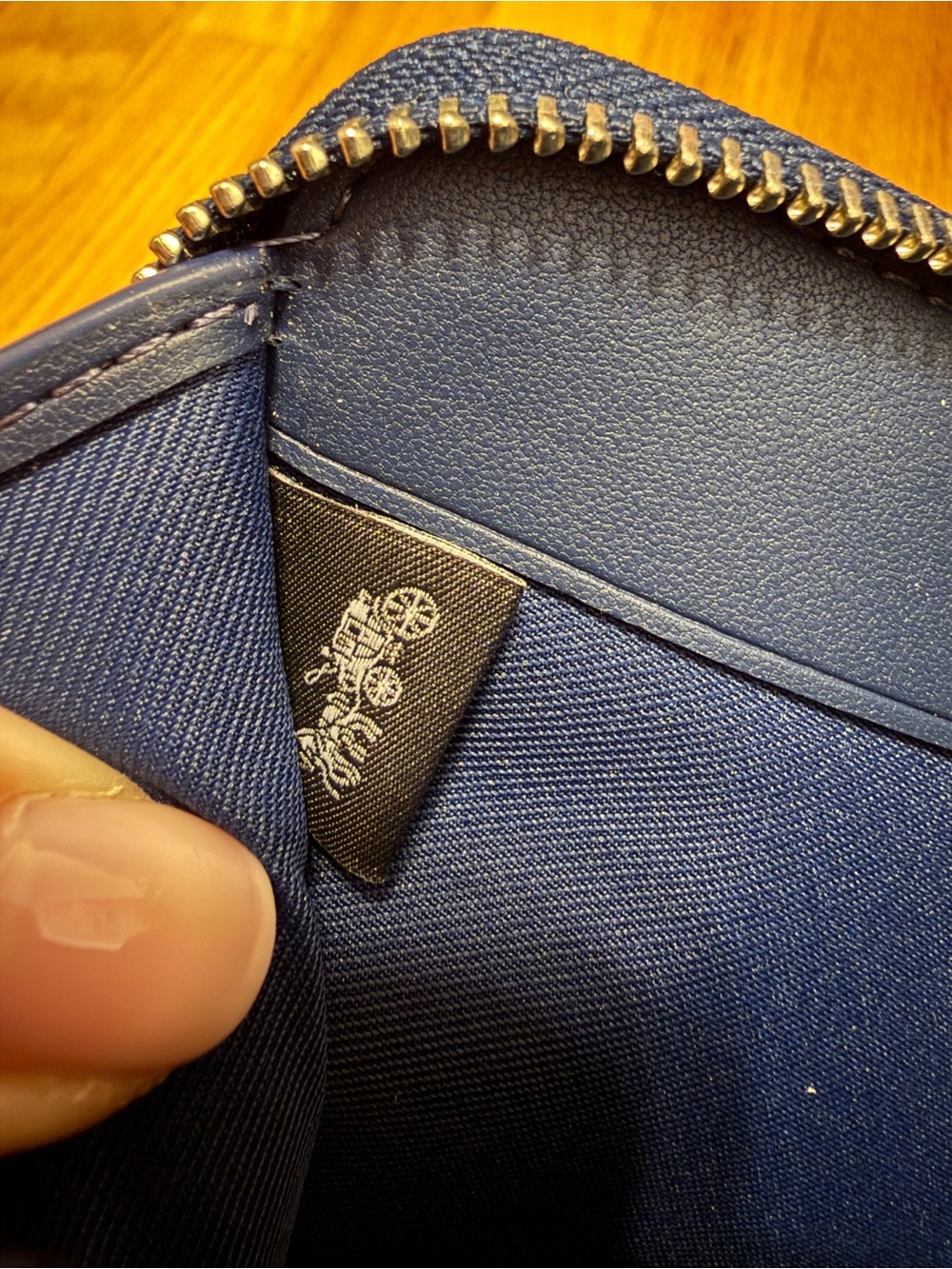 Coach Quilted Denim Zip-Around Wallet in Dark Blue - Picture 9 of 9